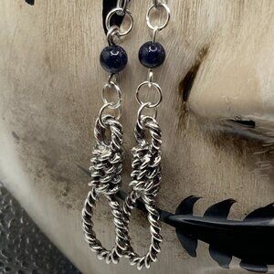 HangWoman Blue Sandstone Eye Earrings